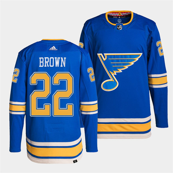  Mens St. Louis Blues #22 Logan Brown Light Blue Alternate Player Jersey 