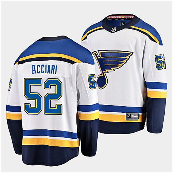  Mens St. Louis Blues #52 Noel Acciari White Away Player Jersey 