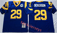  Mens St. Louis Rams #29 Eric Dickerson Blue Mitchell & Ness Throwback Stitched Jersey 