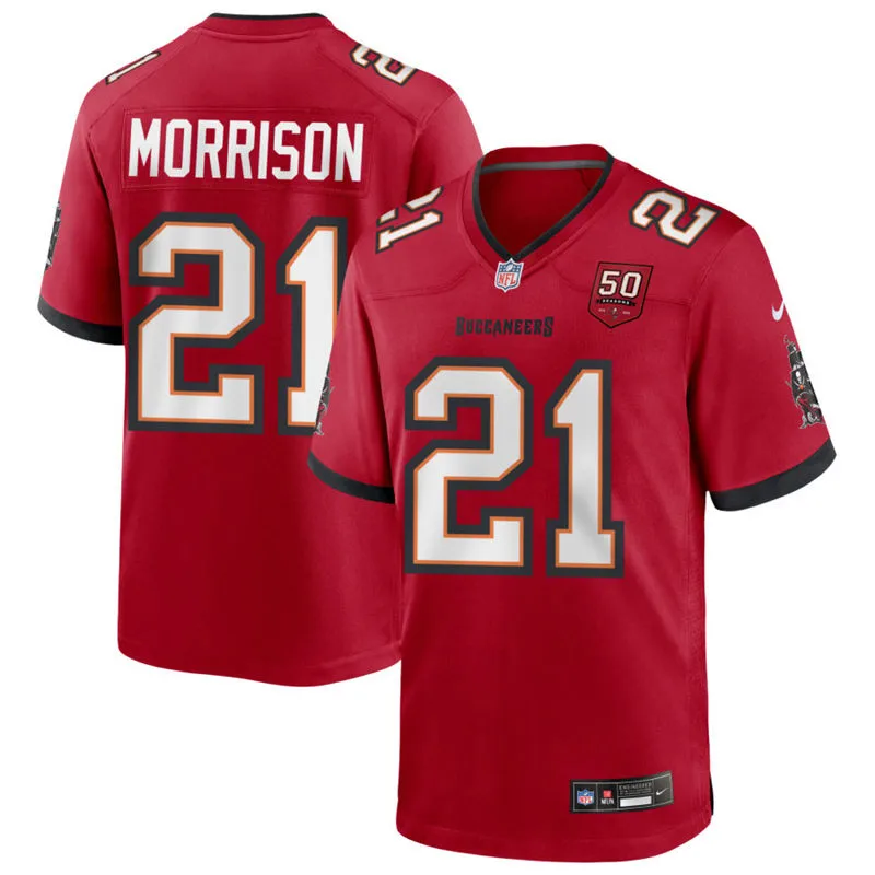  Mens Tampa Bay Buccaneers #21 Benjamin Morrison Nike Home Red F.U.S.E. Vapor Limited Player Jersey 