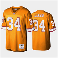  Mens Tampa Bay Buccaneers #34 Dexter Jackson Orange Mitchell & Ness Throwback Football Jersey 