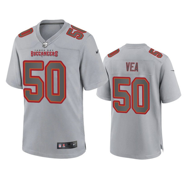  Mens Tampa Bay Buccaneers #50 Vita Vea Gray Atmosphere Fashion Game Jersey 