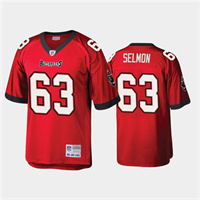  Mens Tampa Bay Buccaneers #63 Lee Roy Selmon Red Mitchell & Ness Throwback Football Jersey 