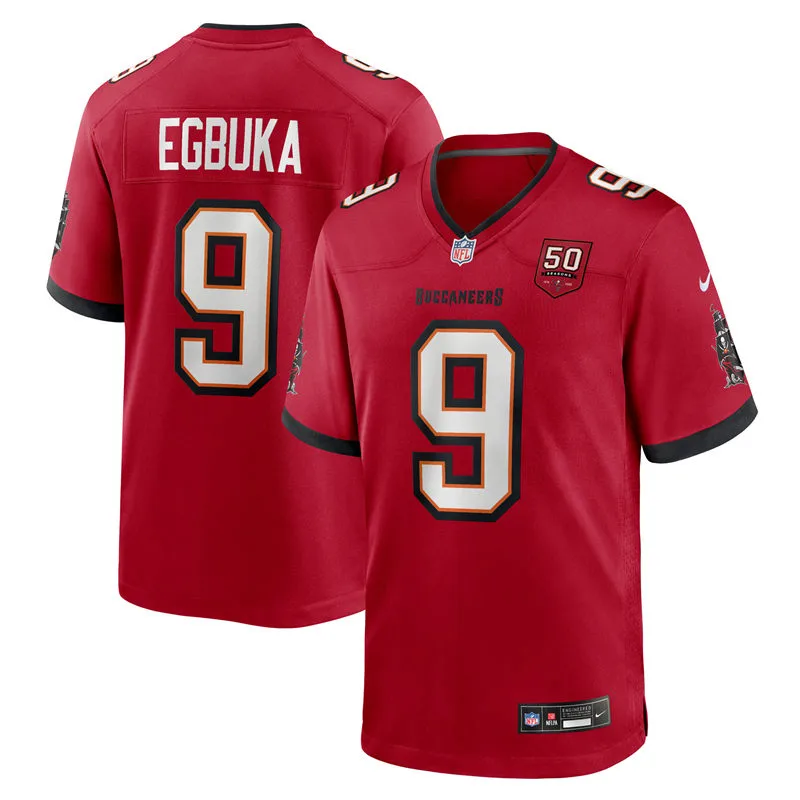  Mens Tampa Bay Buccaneers #9 Emeka Egbuka Nike Home Red F.U.S.E. Vapor Limited Player Jersey 