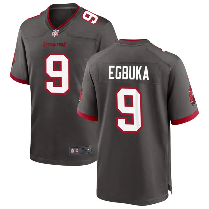  Mens Tampa Bay Buccaneers #9 Emeka Egbuka Nike Pewter Alternate F.U.S.E. Vapor Limited Player Jersey 