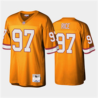  Mens Tampa Bay Buccaneers #97 Simeon Rice Orange Mitchell & Ness Throwback Football Jersey 
