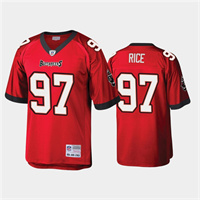  Mens Tampa Bay Buccaneers #97 Simeon Rice Red Mitchell & Ness Throwback Football Jersey 