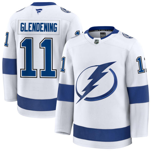  Mens Tampa Bay Lightning #11 Luke Glendening Fanatics White Away Player Jersey 