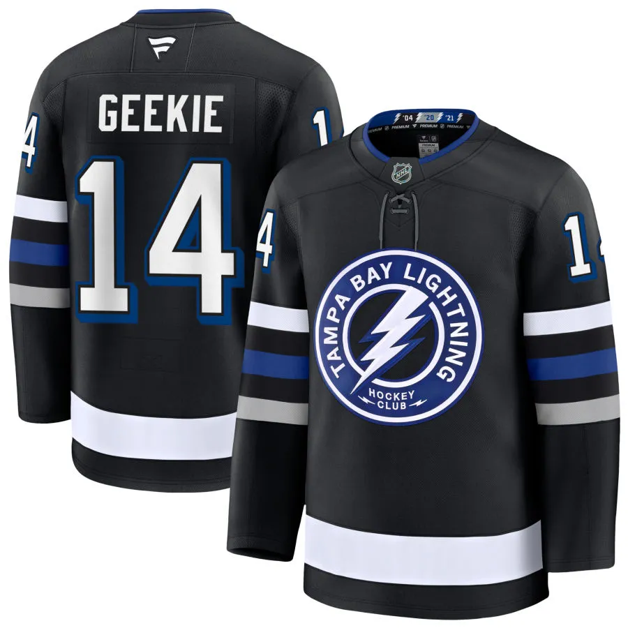  Mens Tampa Bay Lightning #14 Conor Geekie Fanatics Black Alternate Player Jersey 
