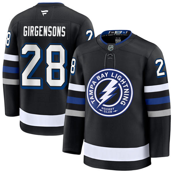  Mens Tampa Bay Lightning #28 Zemgus Girgensons Fanatics Black Alternate Player Jersey 