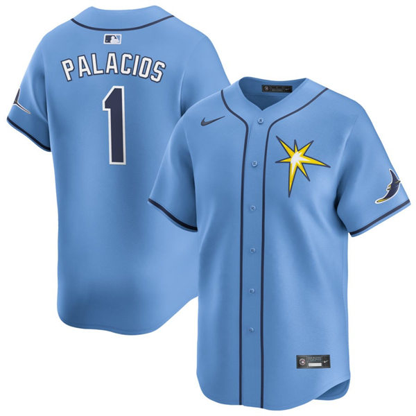  Mens Tampa Bay Rays #1 Richie Palacios Light Blue With Star Alternate Limited Jersey 
