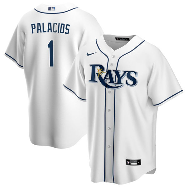  Mens Tampa Bay Rays #1 Richie Palacios Nike White Home Limited Jersey  