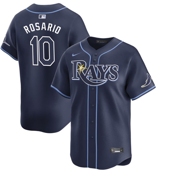  Mens Tampa Bay Rays #10 Amed Rosario  Nike Navy Alternate Limited Jersey 