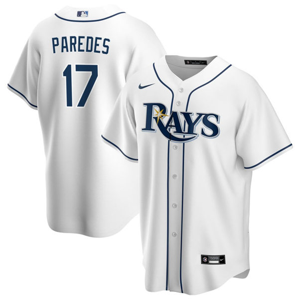  Mens Tampa Bay Rays #17 Isaac Paredes Nike White Home Limited Jersey 