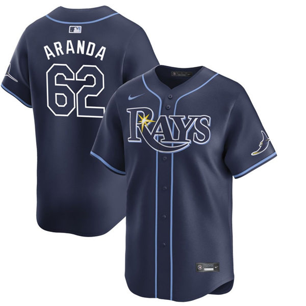  Mens Tampa Bay Rays #62 Jonathan Aranda Nike Navy Alternate Limited Jersey 