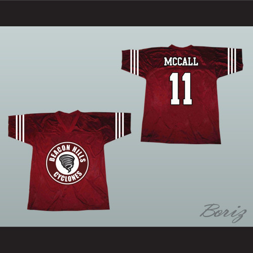  Mens Teen Wolf Beacon Hills Lacrosse Movie #11 Scott McCall Red Alternate Football Jersey  