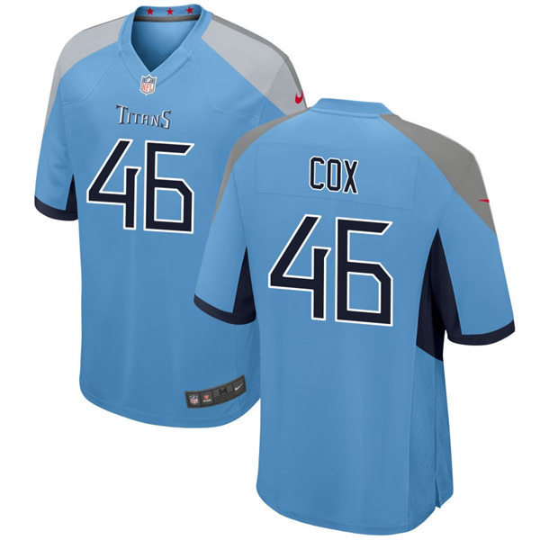  Mens Tennessee Titans #46 Morgan Cox Nike Light Blue Alternate Vapor Untouchable Limited Jersey 