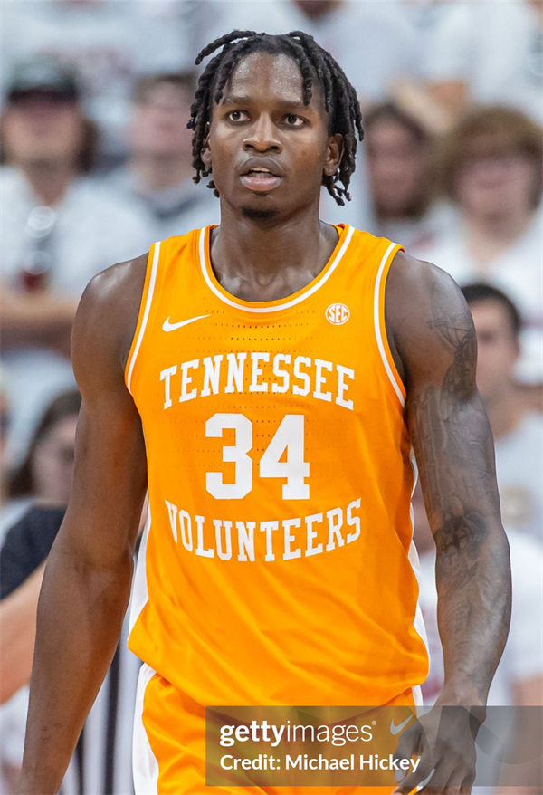  Mens Tennessee Volunteers #34 Felix Okpara Nike 2024-25 Orange College Basketball Game Jersey 