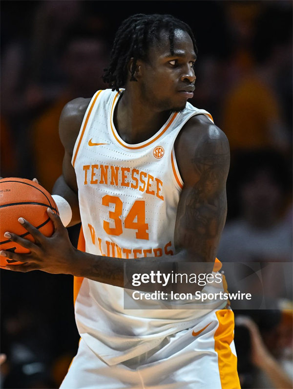  Mens Tennessee Volunteers #34 Felix Okpara Nike 2024-25 White College Basketball Game Jersey 
