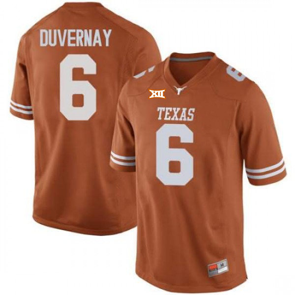  Mens Texas Longhorns #6 Devin Duvernay Orange Premier College Football Game Jersey 