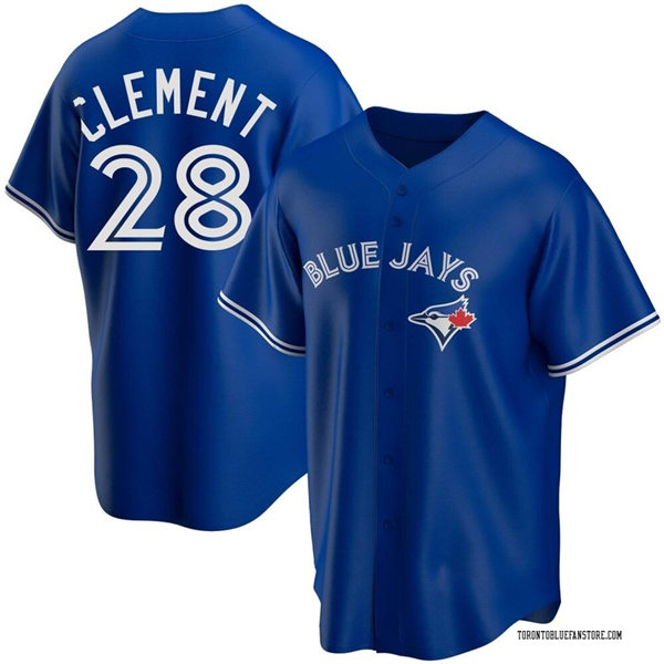  Mens Toronto Blue Jays #28 Ernie Clement Nike Royal Alternate Limited Player Jersey 