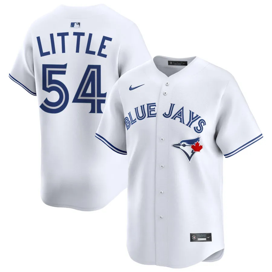  Mens Toronto Blue Jays #54 Brendon Little Nike White Home Limited Player Jersey 