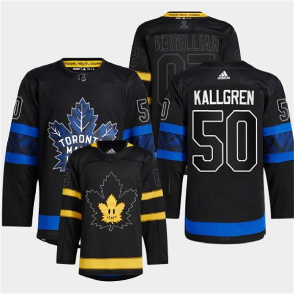 Mens Toronto Maple Leafs #50 Erik Kallgren Black Alternate Reversible Next Gen Jersey 