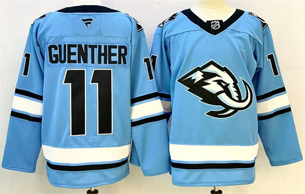  Mens Utah Mammoth #11 Dylan Guenther Fanatics 2025 Blue Alternate Player Jersey 