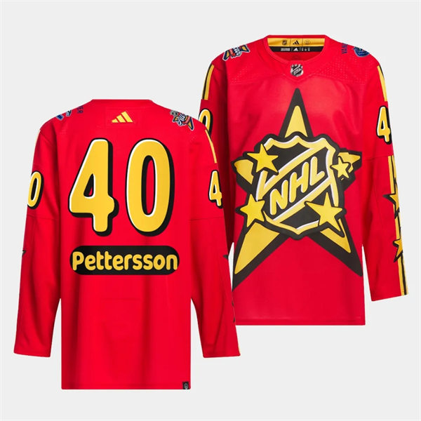  Mens Vancouver Canucks #40 Elias Pettersson Red 2024 NHL All-Star Game Jersey 