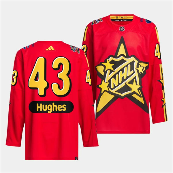  Mens Vancouver Canucks #43 Quinn HughesRed 2024 NHL All-Star Game Jersey 