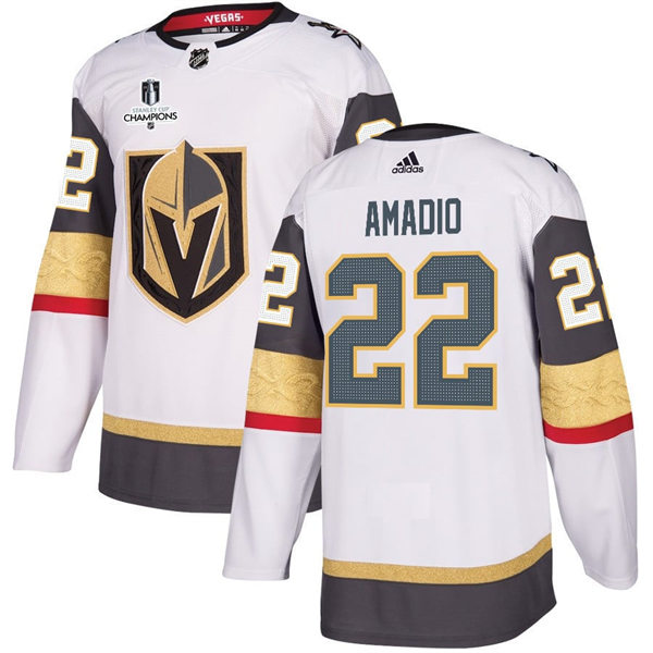  Mens Vegas Golden Knights #22 Michael Amadio Adidas Away White Player Jersey 
