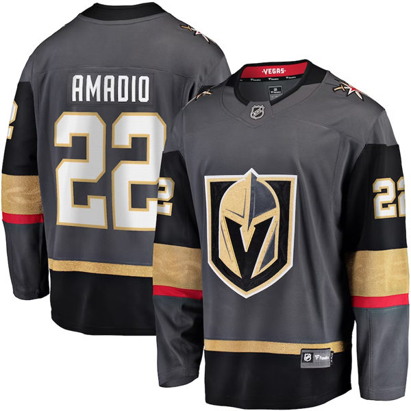  Mens Vegas Golden Knights #22 Michael Amadio Adidas Home Grey Player Jersey  