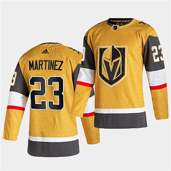  Mens Vegas Golden Knights #23 Alec Martinez Gold Alternate Authentic Primegreen Jersey 