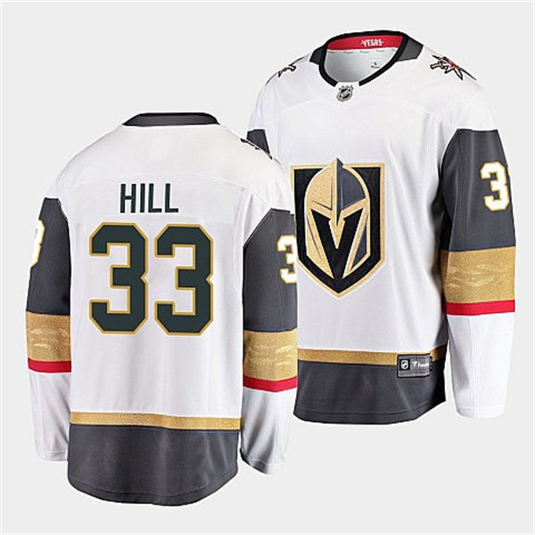  Mens Vegas Golden Knights #33 Adin Hill White Away Authentic Primegreen Jersey 