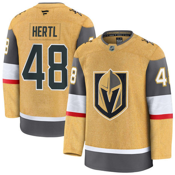  Mens Vegas Golden Knights #48 Tomas Hertl Fanatics Gold Home Player Jersey 