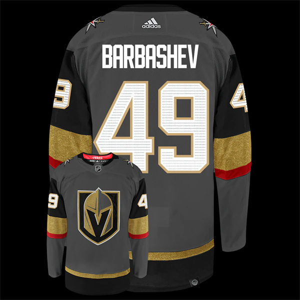  Mens Vegas Golden Knights #49 Ivan Barbashev Adidas Home Grey Player Jersey 