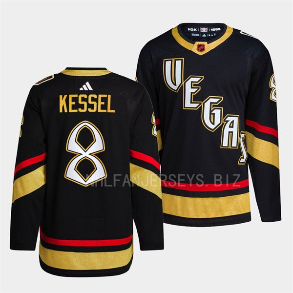  Mens Vegas Golden Knights #8 Phil Kessel Black 2022 Reverse Retro Primegreen Jersey 