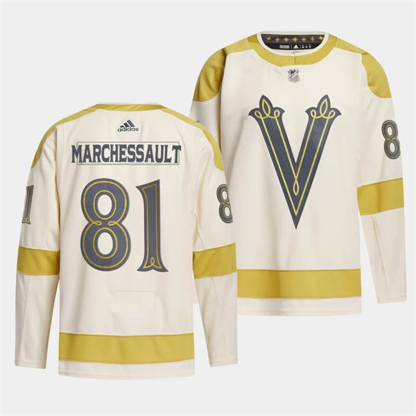  Mens Vegas Golden Knights #81 Jonathan Marchessault Cream 2024 NHL Winter Classic Primegreen Jersey 