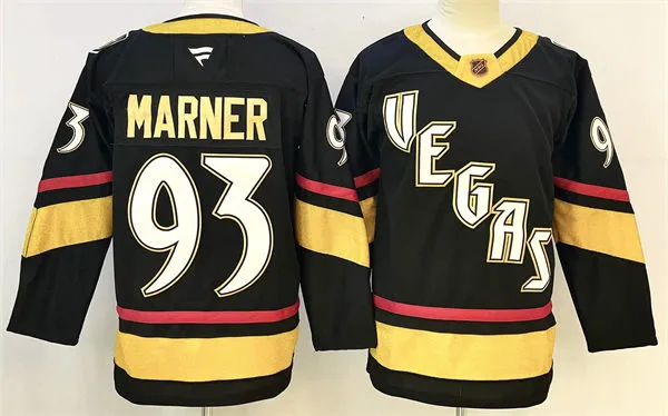  Mens Vegas Golden Knights #93 Mitch Marner Black 2022 Reverse Retro Primegreen Jersey 