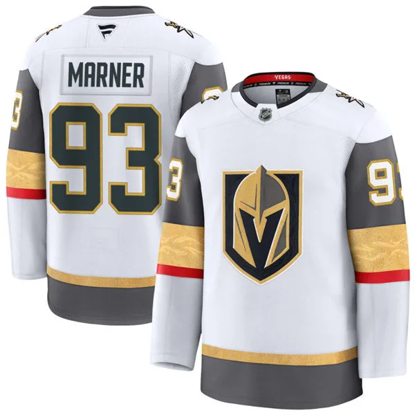  Mens Vegas Golden Knights #93 Mitch Marner Fanatics Away White Player Jersey 