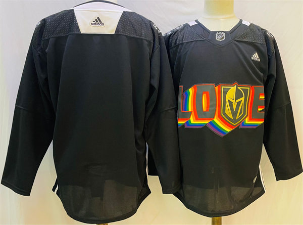  Mens Vegas Golden Knights Blank Black 2022 Pride Night special warmup Jersey 