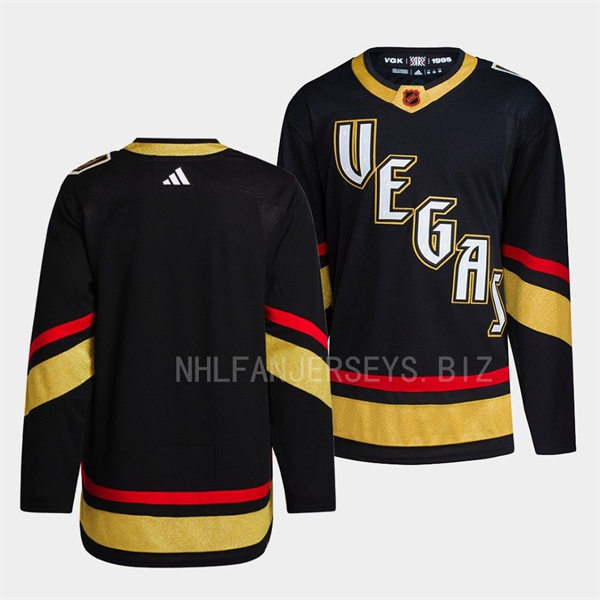  Mens Vegas Golden Knights Blank Black 2022 Reverse Retro Primegreen Jersey 