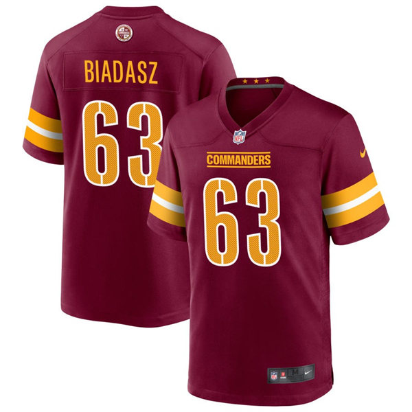  Mens Washington Commanders #63 Tyler Biadasz Nike Burgundy Team Color Vapor Limited Jersey 