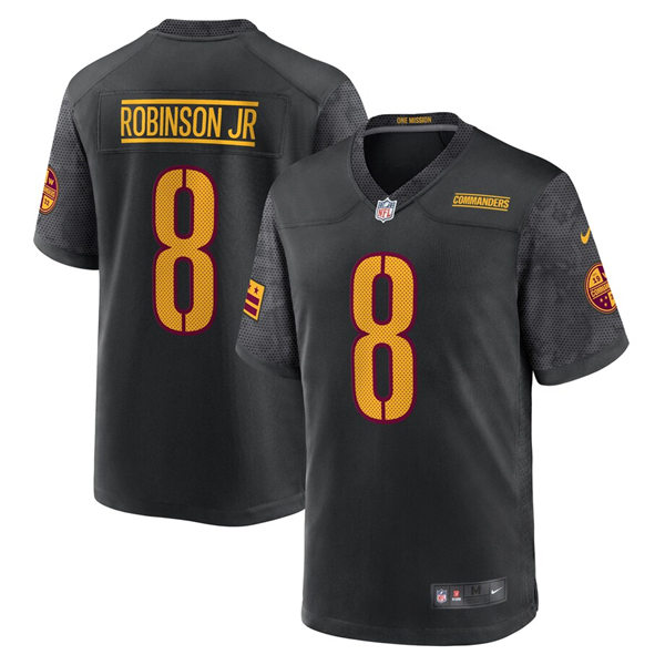  Mens Washington Commanders #8 Brian Robinson Jr Black Alternate Vapor Limited Jersey 