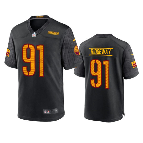  Mens Washington Commanders #91 John Ridgeway III Black Alternate Vapor Limited Jersey 