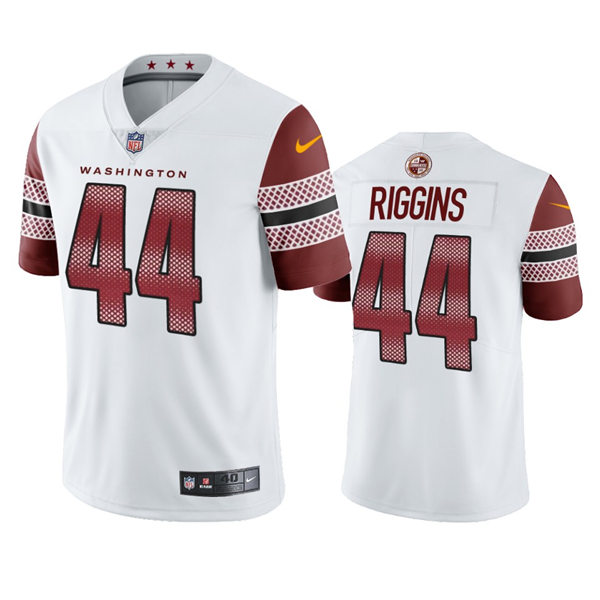  Mens Washington Commanders Retired Player #44 John Riggins White Away Vapor Limited Jersey 