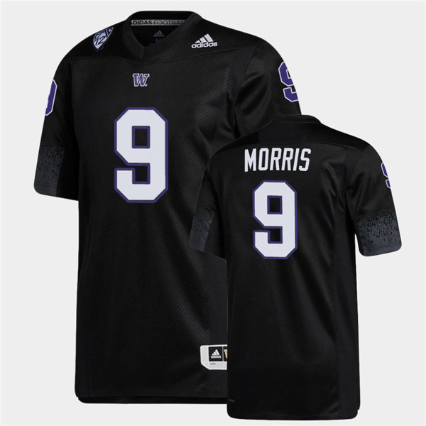 Mens Washington Huskies #9 Dylan Morris Adidas 2020 Black College Football Jersey