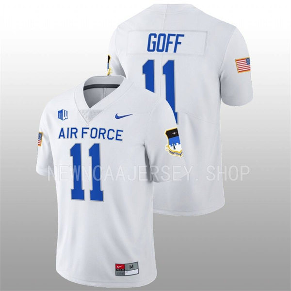  Mens Youth Air Force Falcons #11 Camby Goff Nike White College Football Game Jersey 