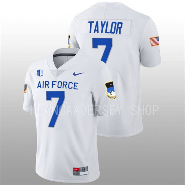  Mens Youth Air Force Falcons #7 Trey Taylor Nike White College Football Game Jersey 