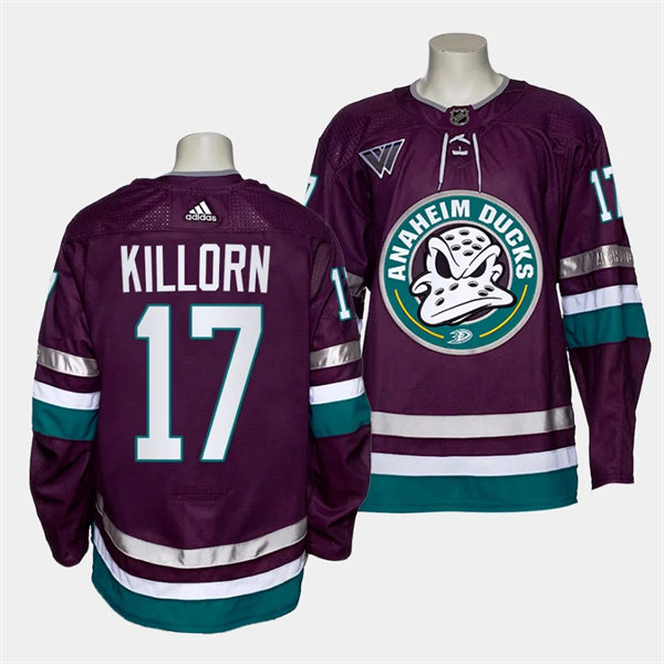  Mens Youth Anaheim Ducks #17  Alex Killorn 2023-24 Purple Alternate30th Anniversary Jersey 